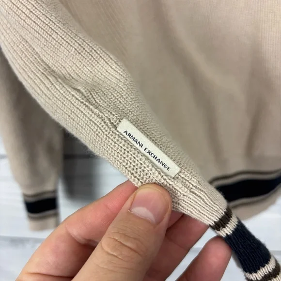A/X Armani Exchange Men’s Cotton Collegiate V-Neck Ribbed Cardigan Large NWT - Picture 9 of 13